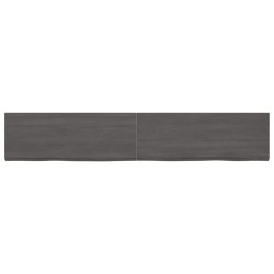 vidaXL Wandregal Dunkelgrau 220x40x4 cm Massivholz Eiche Behandelt