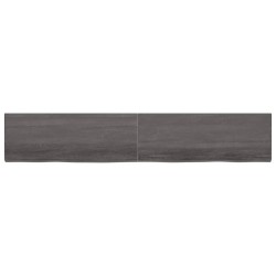 vidaXL Wandregal Dunkelbraun 220x40x(2-6)cm Massivholz Eiche Behandelt