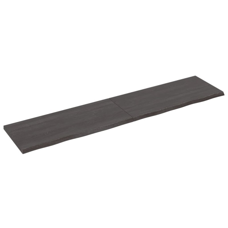 vidaXL Wandregal Dunkelgrau 220x50x4 cm Massivholz Eiche Behandelt vidaXL Wandregal Dunkelgrau 220x50x4 cm Massivholz Eiche Behandelt