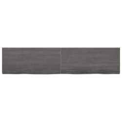vidaXL Wandregal Dunkelgrau 220x50x4 cm Massivholz Eiche Behandelt