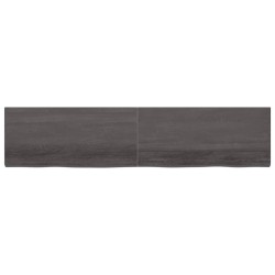 vidaXL Wandregal Dunkelgrau 220x50x6 cm Massivholz Eiche Behandelt