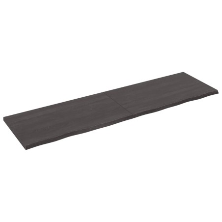 vidaXL Wandregal Dunkelbraun 220x60x(2-4)cm Massivholz Eiche Behandelt