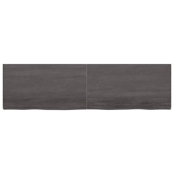 vidaXL Wandregal Dunkelbraun 220x60x(2-4)cm Massivholz Eiche Behandelt