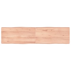 vidaXL Tischplatte Hellbraun 160x40x6cm Eichenholz Behandelt Baumkante