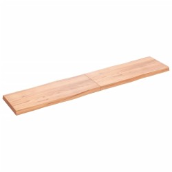 vidaXL Tischplatte Hellbraun 200x40x6cm Eichenholz Behandelt Baumkante