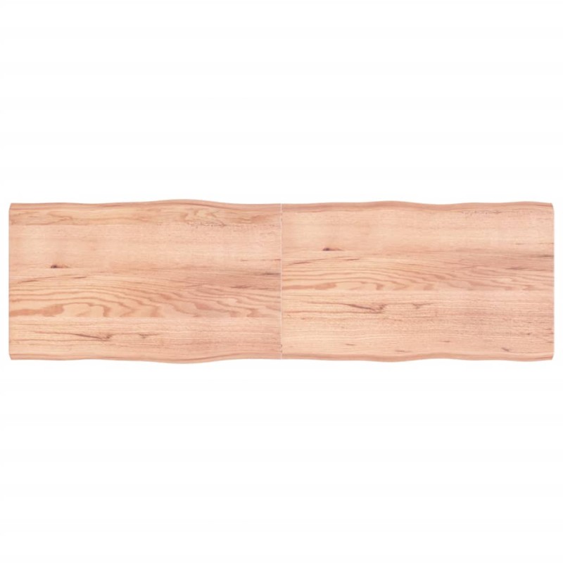 vidaXL Tischplatte Hellbraun 200x60x6cm Eichenholz Behandelt Baumkante vidaXL Tischplatte Hellbraun 200x60x6cm Eichenholz Behandelt Baumkante