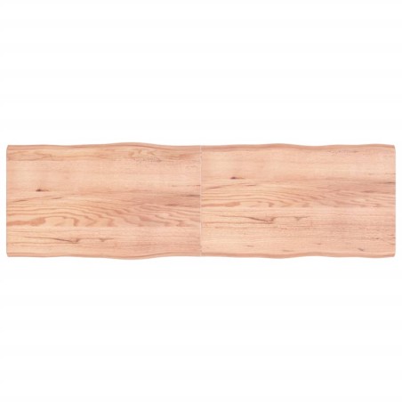 vidaXL Tischplatte Hellbraun 200x60x6cm Eichenholz Behandelt Baumkante
