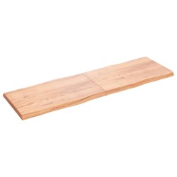 vidaXL Tischplatte Hellbraun 200x60x6cm Eichenholz Behandelt Baumkante