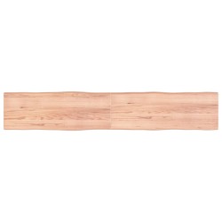 vidaXL Tischplatte Hellbraun 220x40x4cm Eichenholz Behandelt Baumkante