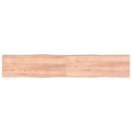 vidaXL Tischplatte Hellbraun 220x40x4cm Eichenholz Behandelt Baumkante