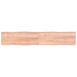vidaXL Tischplatte Hellbraun 220x40x6cm Eichenholz Behandelt Baumkante