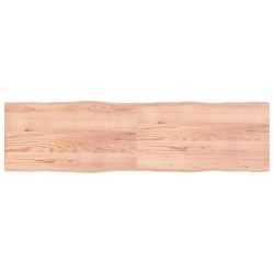 vidaXL Tischplatte Hellbraun 220x60x4cm Eichenholz Behandelt Baumkante