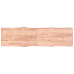vidaXL Tischplatte Hellbraun 220x60x6cm Eichenholz Behandelt Baumkante