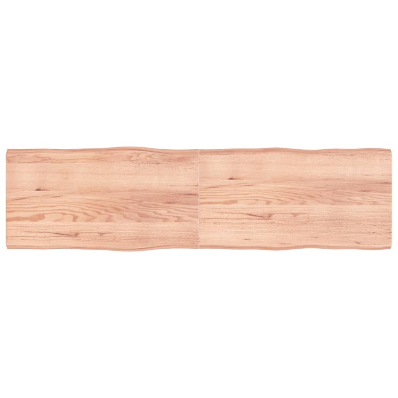 vidaXL Tischplatte Hellbraun 220x60x6cm Eichenholz Behandelt Baumkante vidaXL Tischplatte Hellbraun 220x60x6cm Eichenholz Behandelt Baumkante