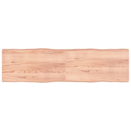 vidaXL Tischplatte Hellbraun 220x60x6cm Eichenholz Behandelt Baumkante