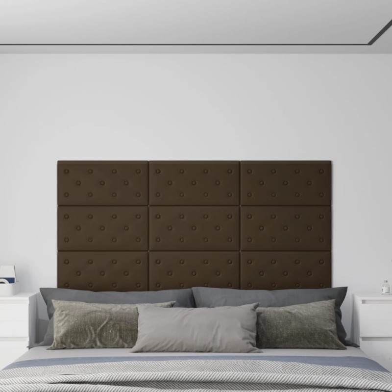 Wandpaneele 12 Stk. Braun 60x30 cm Kunstleder 2,16 m² Wandpaneele 12 Stk. Braun 60x30 cm Kunstleder 2,16 m²