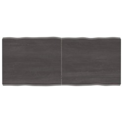 vidaXL Tischplatte Dunkelgrau 120x50x6 cm Eichenholz mit Baumkante