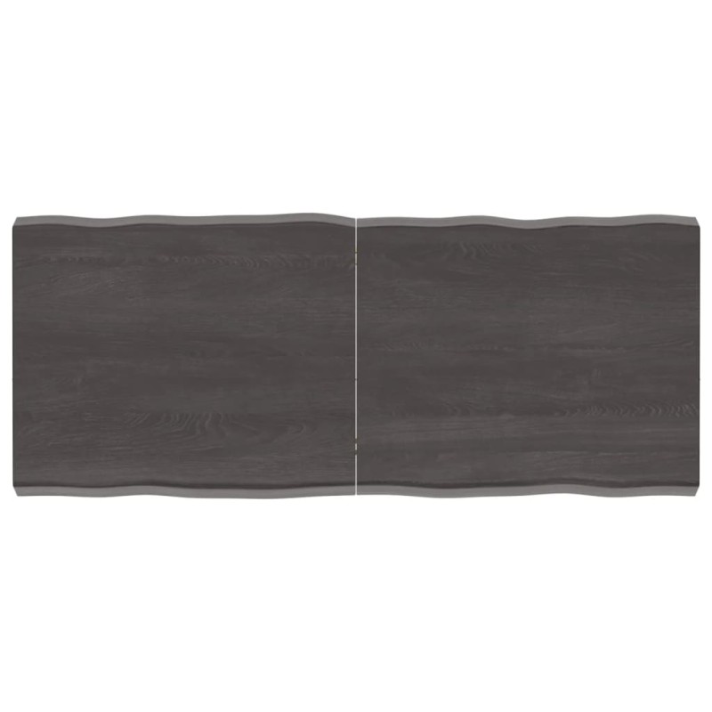vidaXL Tischplatte Dunkelgrau 120x50x6 cm Eichenholz mit Baumkante vidaXL Tischplatte Dunkelgrau 120x50x6 cm Eichenholz mit Baumkante