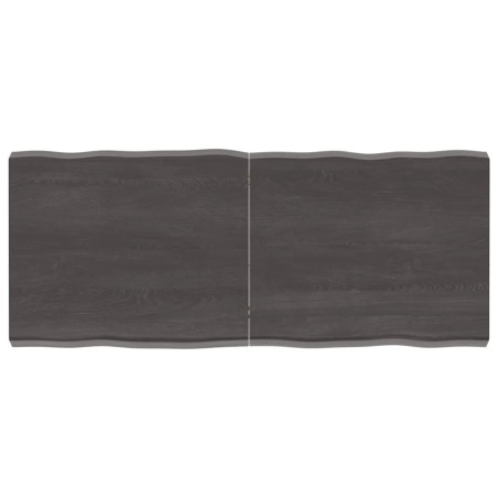 vidaXL Tischplatte Dunkelgrau 120x50x6 cm Eichenholz mit Baumkante