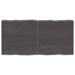 vidaXL Tischplatte Dunkelgrau 120x60x4 cm Eichenholz mit Baumkante