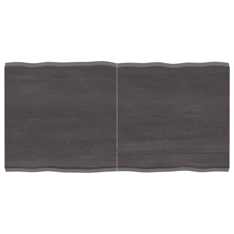 vidaXL Tischplatte Dunkelgrau 120x60x4 cm Eichenholz mit Baumkante vidaXL Tischplatte Dunkelgrau 120x60x4 cm Eichenholz mit Baumkante
