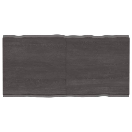vidaXL Tischplatte Dunkelgrau 120x60x4 cm Eichenholz mit Baumkante