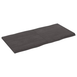 vidaXL Tischplatte Dunkelgrau 120x60x4 cm Eichenholz mit Baumkante