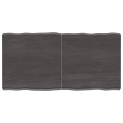 vidaXL Tischplatte Dunkelgrau 120x60x6 cm Eichenholz mit Baumkante