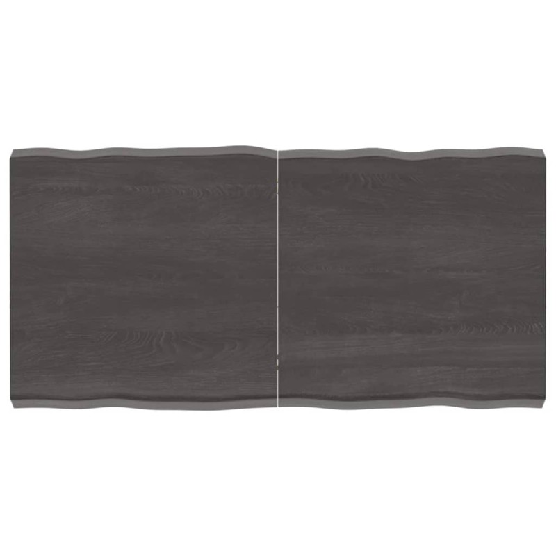 vidaXL Tischplatte Dunkelgrau 120x60x6 cm Eichenholz mit Baumkante vidaXL Tischplatte Dunkelgrau 120x60x6 cm Eichenholz mit Baumkante