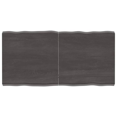 vidaXL Tischplatte Dunkelgrau 120x60x6 cm Eichenholz mit Baumkante