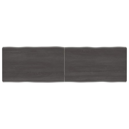 vidaXL Tischplatte Dunkelgrau 140x40x4 cm Eichenholz mit Baumkante