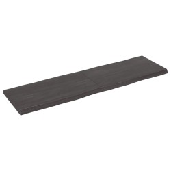 vidaXL Tischplatte Dunkelgrau 140x40x4 cm Eichenholz mit Baumkante