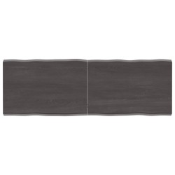 vidaXL Tischplatte Dunkelgrau 140x50x4 cm Eichenholz mit Baumkante