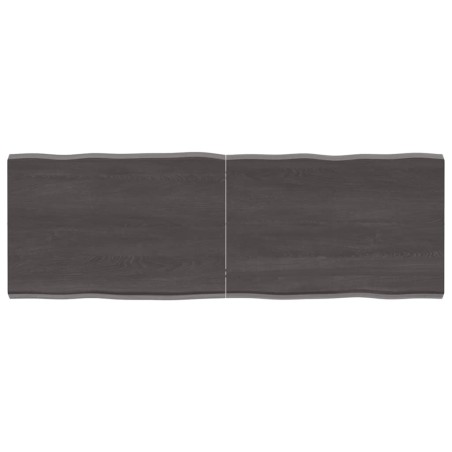vidaXL Tischplatte Dunkelgrau 140x50x4 cm Eichenholz mit Baumkante