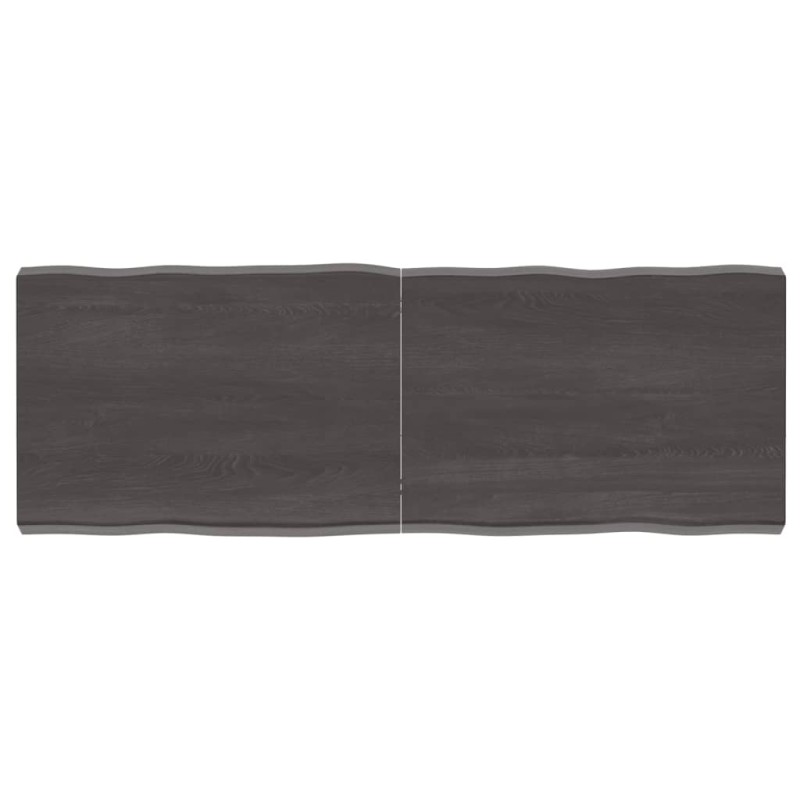 vidaXL Tischplatte Dunkelgrau 140x50x6 cm Eichenholz mit Baumkante vidaXL Tischplatte Dunkelgrau 140x50x6 cm Eichenholz mit Baumkante