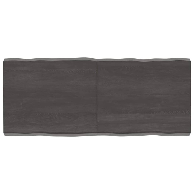 vidaXL Tischplatte Dunkelgrau 140x60x6 cm Eichenholz mit Baumkante vidaXL Tischplatte Dunkelgrau 140x60x6 cm Eichenholz mit Baumkante