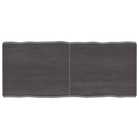 vidaXL Tischplatte Dunkelgrau 140x60x6 cm Eichenholz mit Baumkante