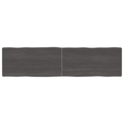 vidaXL Tischplatte Dunkelgrau 160x40x6 cm Eichenholz mit Baumkante