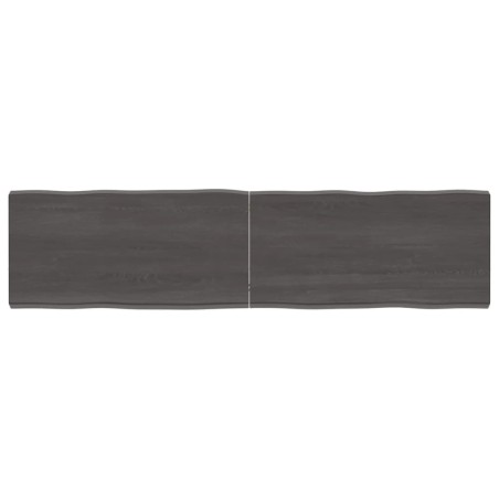 vidaXL Tischplatte Dunkelgrau 160x40x6 cm Eichenholz mit Baumkante