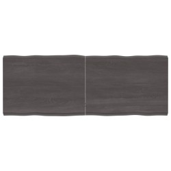 vidaXL Tischplatte Dunkelgrau 160x60x6 cm Eichenholz mit Baumkante