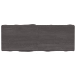 vidaXL Tischplatte Dunkelgrau 160x60x4 cm Eichenholz mit Baumkante