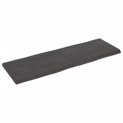vidaXL Tischplatte Dunkelgrau 180x60x6 cm Eichenholz mit Baumkante