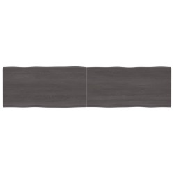 vidaXL Tischplatte Dunkelgrau 200x50x6 cm Eichenholz mit Baumkante