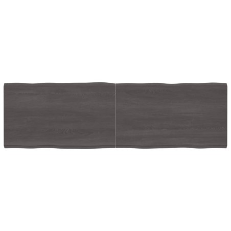 vidaXL Tischplatte Dunkelgrau 200x60x4 cm Eichenholz mit Baumkante