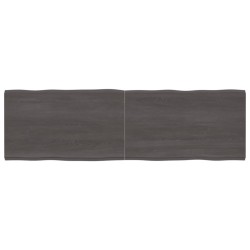 vidaXL Tischplatte Dunkelgrau 200x60x6 cm Eichenholz mit Baumkante