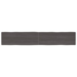 vidaXL Tischplatte Dunkelgrau 220x40x4 cm Eichenholz mit Baumkante