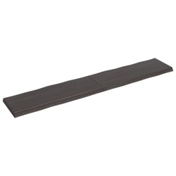 vidaXL Tischplatte Dunkelgrau 220x40x6 cm Eichenholz mit Baumkante