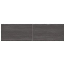 vidaXL Tischplatte Dunkelgrau 220x60x4 cm Eichenholz mit Baumkante