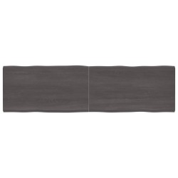 vidaXL Tischplatte Dunkelgrau 220x60x6 cm Eichenholz mit Baumkante