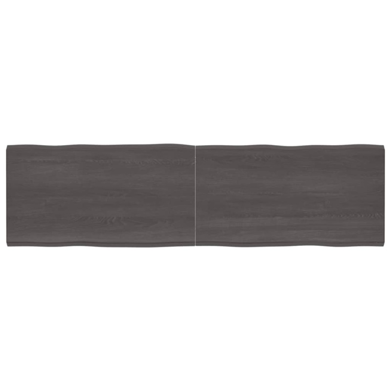 vidaXL Tischplatte Dunkelgrau 220x60x6 cm Eichenholz mit Baumkante vidaXL Tischplatte Dunkelgrau 220x60x6 cm Eichenholz mit Baumkante